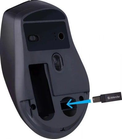 Беспроводная оптическая мышь Defender 52095 Effect X  MS-095 черный,6D,800-1600dpi,бесшумн (id 48701)