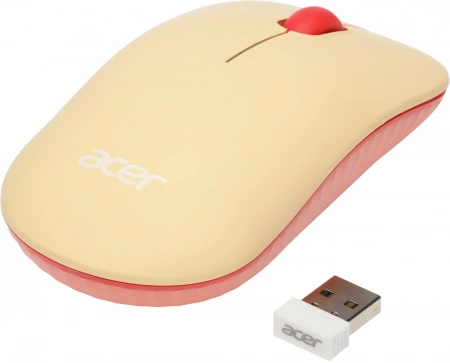 Мышь Acer OMR205 розовый/бежевый оптическая 1200dpi беспров. USB для ноутбука 3but (ZL.MCEEE.02L) (id 32301)