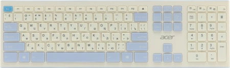 Клавиатура + мышь Acer OCC205 клав:белый мышь:белый/голубой USB беспроводная slim (ZL.ACCEE.00C) (id 32294)