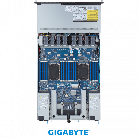 GigaByte R183-S90-AAD1/ABD1 / 1U / 2*LGA4677 up to 350W / 32*RAM / 4*3.5" SAS/SATA/NVME Gen 4 / 2*1Gb / 2*OCP 3.0 / 2*1600W / Rails / 1Y (id 57299)