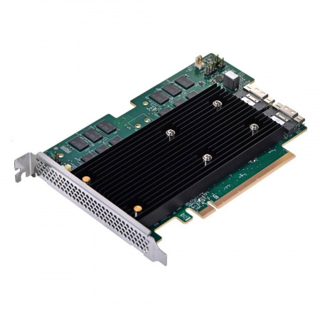 RAID-контроллер Broadcom MegaRAID 9670W-16i SGL (05-50113-00) , PCIe 4.0 x16, LP, 24G SAS/SATA/NVMe, RAID 0,1,5,6,10,50,60, 16port(2x8 SFF-8654), 8GB Cache, SAS4116W ROC, RTL (id 26292)