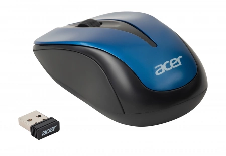 Мышь Acer OMR132 синий/черный оптическая (1000dpi) беспроводная USB для ноутбука (2but) (id 27522)