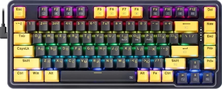 Redragon Механическая клавиатура Elf RU,RGB,фиолет-желтый,гаскет (id 56694)