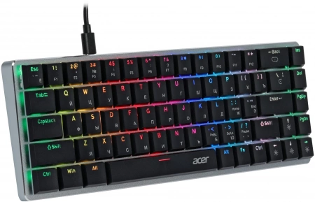 Клавиатура Acer OKW302 механическая серебристый USB for gamer LED (ZL.KBDCC.01C) (id 27210)