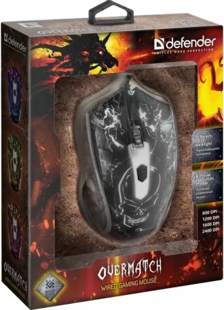 Defender Игровая мышь проводная Overmatch GM-069 оптика,4кнопки,2400dpi (id 54558)