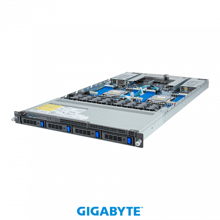 GIGABYTE R183-Z90-AAV2/ACV2 / 1U / 2*LGA6096 (SP5) up to 400W / 24*RAM / 4*3.5" SAS/SATA + 3*m.2 2280/22110 / 2*1Gb / 2*OCP 3.0 / 2*FHHL PCIe Gen5 x16 slots / 2*1600W / Rails / 1Y (id 53805)
