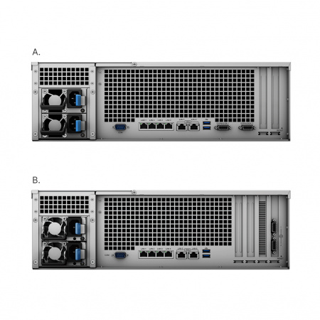 Система хранения данных Synology 3U/16bay 8C 2,1GhzCPU/16Gb(64)/RAID0,1,10,5,6/upto 40HDD (2xRX1217(RP))/2xUSB/4xGbE+2x10GE/2xPCIe/iSCSI/2xIPcam(upto90)/2xRPS/no rail/1YW repl RS4017xs+ (id 29312)