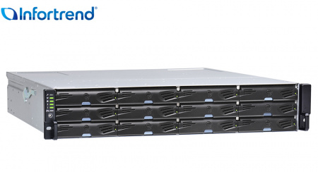 Платформа СХД Infortrend EonStor JB3012R100-8U32 Expansion Enclosure JB3012 (2U, Dual Redundant Controller, 12x3.5 trays, 4x SAS ports 12Gbps, 2xFAN module, 2x460W, 2x cables 50cm SFF8644 to SFF8644, Rackmount kit) (id 34349)