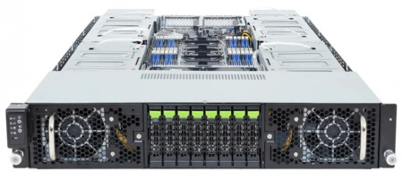 GigaByte G294-S42-AAP2 GPU Server / 2U / 2*LGA4710 up to 350W / 24*RAM / 8*2.5" SAS/SATA/NVME Gen5 / 2*10Gb / 8*FHFL PCIe x16 slots with Gen5 x16 lanes for GPUs + 2*LP PCIe x16 slots with Gen5 x16 lanes / 2*3000W / Rails / 1Y (id 61297)