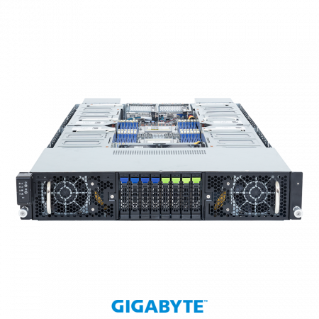 Gigabyte G294-Z42-AAP2 / 2U / 2*LGA6096 (SP5) up to 300W / 24*RAM / 4*2.5" SAS/SATA + 4*2.5" SAS/SATA/NVME Gen5 / 2*10Gb / 8*FHFL PCIe x16 slots with Gen5 x16 lanes for GPUs (up to 4*NVIDIA H200 NVL PCIe GPUs) + 2*LP PCIe x16 slots with Gen5 x1 (id 58153)