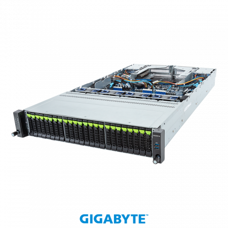 GIGABYTE R283-Z96-AAE1 / 2*LGA6096 (SP5) up to 400W / 24*RAM / 24*2.5" NVME + 4*2.5" SAS/SATA + 2*m.2 2280/22110 / 2*1Gb / 1*OCP 3.0 / 1*FHHL PCIe Gen5 x16 slot / 2*2000W / Rails / 1Y (id 39926)