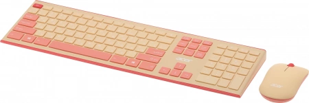 Клавиатура + мышь Acer OCC205 клав:розовый/бежевый мышь:розовый/бежевый USB беспроводная slim (ZL.ACCEE.00F) (id 32296)