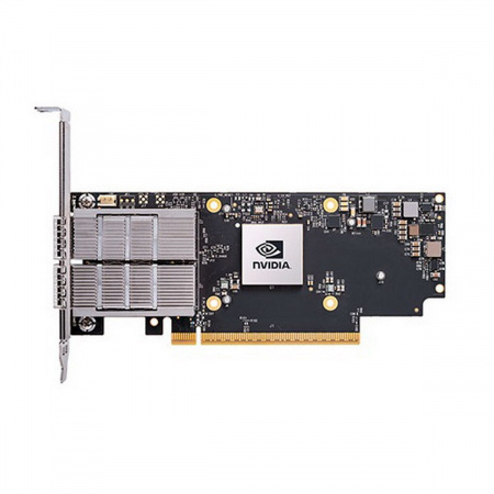 Сетевая карта Infiniband/ NVIDIA ConnectX-7 HHHL Adapter Card, 200GbE (default mode) / NDR200 IB, Dual-port QSFP112, PCIe 5.0 x16 with x16 PCIe extension option, Crypto D isabled, Secure Boot Enabled, Tall bracket (id 28473)