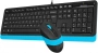 Клавиатура + мышь A4Tech Fstyler F1010 клав:черный/синий мышь:черный/синий USB Multimedia (F1010 BLUE) (id 39176)