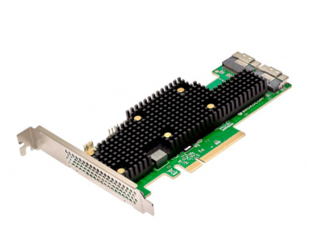 HBA-адаптер Broadcom 9600-16i SGL (05-50111-00)  PCIe v4 x8 LP, Tri-Mode SAS/SATA/NVMe 24G HBA, 16port (2*int SFF8654), SAS4016 IOC, RTL (id 48154)