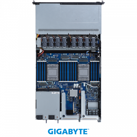 GIGABYTE R182-340 / 1U / 2*LGA4189 up to 270W / 32*RAM /  no HDD (up to 4*3.5" SAS/SATA) / 2*1Gb / 1*OCP 2.0 + 1*OCP 3.0 / 2*FHHL PCIe Gen4 x16 slots / 2*1300W / 1Y (id 53810)