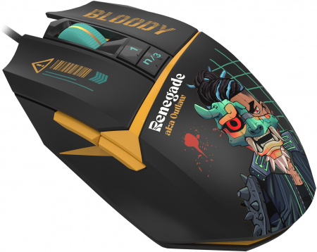 Мышь A4Tech Bloody W63 Max Renegade черный/рисунок оптическая 12000dpi USB (W63 MAX) (id 39796)