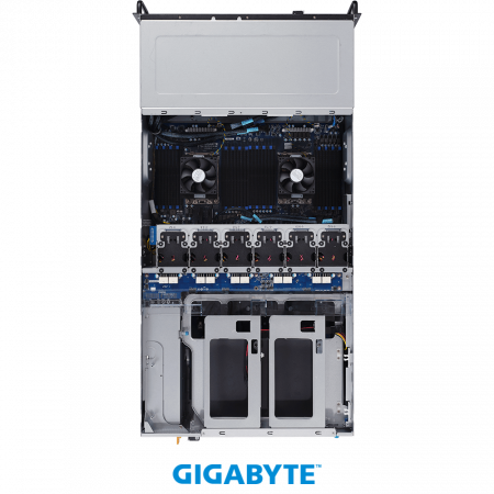 Gigabyte G482-Z54 / 4U / 2*LGA4094 (SP3) up to 280W / 32*RAM / 8*2.5" SATA + 2*2.5 NVME / 8*FHFL PCIe Gen4 x16 for GPUs + 1*FHFL PCIe Gen4 x16 / IPMI 2.0 / 2*1GbE BASE-T / VGA / GPU Support /  2+1*2200W / Rails / 1Y (id 57816)