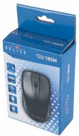 Мышь Оклик 185M черный оптическая 1200dpi USB для ноутбука 3but (945606) (id 55674)