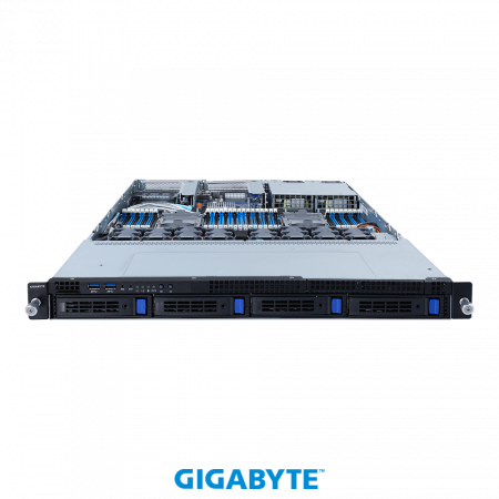 GIGABYTE R182-340 / 1U / 2*LGA4189 up to 270W / 32*RAM /  no HDD (up to 4*3.5" SAS/SATA) / 2*1Gb / 1*OCP 2.0 + 1*OCP 3.0 / 2*FHHL PCIe Gen4 x16 slots / 2*1300W / 1Y (id 53810)