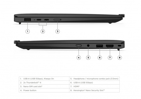 Ноутбук Lenovo ThinkPad X1 Carbon G12 Intel Core Ultra 7 155U/ 32GB LPDDR5/ 512Gb SSD/ 14"1920x1200 IPS AG Touch 400nits, 1000:1, 100%sRGB/ Intel Graphics/WiFi/BT/TPM /FRP/ Thunderbolt /CamFHD+IR/57Wh/BacklitKB/ Windows11Pro/ 1Y (21KC00A7US) (id 54135)