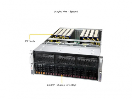 Серверная платформа Supermicro 4U AS-4124GS-TNR+ 2*LGA4094 up to 280W / 32*DDR4 RDIMM / 20*2.5 SATA + 4*2.5 NVME / 9*FHFL Gen4 x16 / IPMI 2.0 / 2*1GbE BASE-T / 2*USB 3.0 / GPU support / VGA / 4*2000W (id 55920)