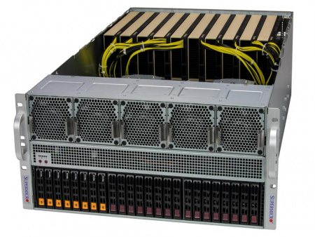 Серверная платформа Supermicro 5U SYS-521GE-TNRT 2*LGA4677 up to 385W / 32*DDR5 RDIMM / 8*2.5 SATA + 8*2.5" HS NVMe / 2*M.2 NVMe, 13x PCIe 5.0 x16 FHFL / IPMI 2.0 / 2*10GbE BASE-T / VGA / GPU support / 2+2*2700W (id 57370)