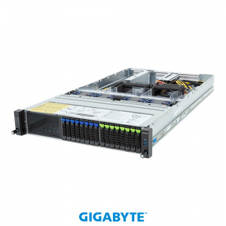 GigaByte R283-ZF1-AAL1 / 2U / 2*LGA6096 (SP5) up to 500W / no RAM (up to 24*RAM) / no HDD (up to 4*2.5" NVME + 4*2.5"SAS/SATA/NVME + 8*2.5" SAS/SATA) / 1*OCP 3.0 / 4*FHFL PCIe Gen5 x16 slots for GPUs + 1*FHHL PCIe Gen5 x16 slot / 2*2700W / Rail (id 39079)