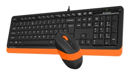 Клавиатура + мышь A4Tech Fstyler F1010 клав:черный/оранжевый мышь:черный/оранжевый USB Multimedia (F1010 ORANGE) (id 39174)