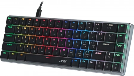 Клавиатура Acer OKW302 механическая серебристый USB for gamer LED (ZL.KBDCC.01C) (id 27210)