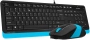 Клавиатура + мышь A4Tech Fstyler F1010 клав:черный/синий мышь:черный/синий USB Multimedia (F1010 BLUE) (id 39176)