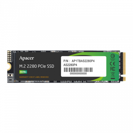 Твердотельный накопитель SSD Apacer AS2280P4 512GB M.2 2280 AP512GAS2280P4-1 Client PCIe Gen3x4 with NVMe, 2100/1500, IOPS 210/380K, MTBF 1.5M, 3D TLC, 400TBW, 1.64DWPD, RTL (918246) (id 50021)