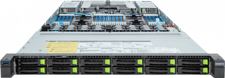 Gigabyte R183-S96-AAV1 / 1U / 2*LGA4677 up to 350W / 32*RAM / 12*2.5" NVME/SAS/SATA / 2*1Gb / 2*OCP 3.0 / 2*FHHL PCIe Gen5 x16 slots / 2*1600W / Rails / 1Y (id 34403)