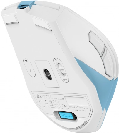 Мышь A4Tech Fstyler FG45CS Air2 голубой/белый оптическая 2000dpi silent беспров. USB для ноутбука 7but (FG45CS AIR2 USB (ICY BLUE)) (id 39999)