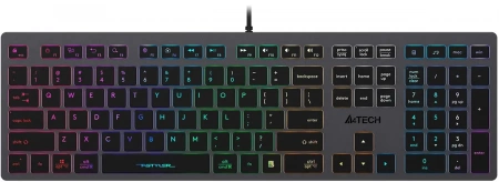 Клавиатура A4Tech FX60H серый USB slim LED (FX60H GREY/NEON) кабель 1.5м (id 55862)
