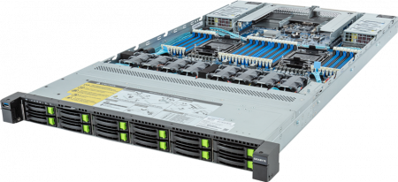 Gigabyte R183-S96-AAV1 / 1U / 2*LGA4677 up to 350W / 32*RAM / 12*2.5" NVME/SAS/SATA / 2*1Gb / 2*OCP 3.0 / 2*FHHL PCIe Gen5 x16 slots / 2*1600W / Rails / 1Y (id 34403)