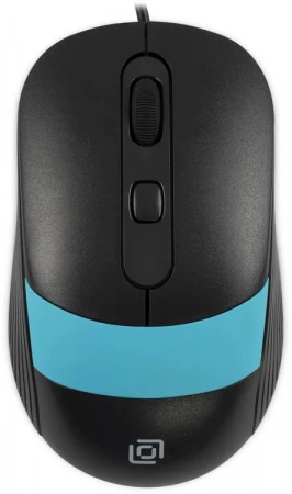 Мышь Оклик 310M черный/синий оптическая 2400dpi USB для ноутбука 4but (1869099) (id 56258)