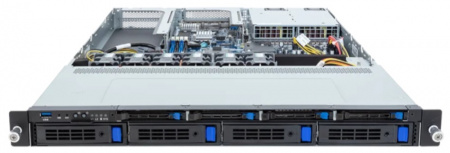 GigaByte R133-X11-AAB1 / 1U / 1*LGA1700 up to 95W / 4*RAM UDIMM ECC / 4*3.5" SATA + 4*2.5" 7mm SATA + 1*m.2 2280/22110 / 2*1Gb + 2*10Gb / 1*FHFL PCIe Gen5 x16 or 2 x FHFL PCIe Gen5 x8 slots for GPUs + 1*FHHL PCIe Gen4 x4 slot / 2*800W / Rails / (id 61363)