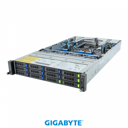 Gigabyte R283-Z91-AAV1 2U 2*LGA 6096 up to 400W / 24*DDR5 RDIMM / 4*3.5 UniBay + 8*3.5 SAS/SATA + 2*2.5 SAS/SATA / 4*FHHL Gen5 x16 + 2*FHHL Gen5 x8 / 3*m.2 2280-110 NVME / IPMI 2.0 / 2*OCP 3.0 Gen5 x16 / 2*1Gb Base-T / 4*USB 3.2 / 1*MiniDP / 2* (id 40868)