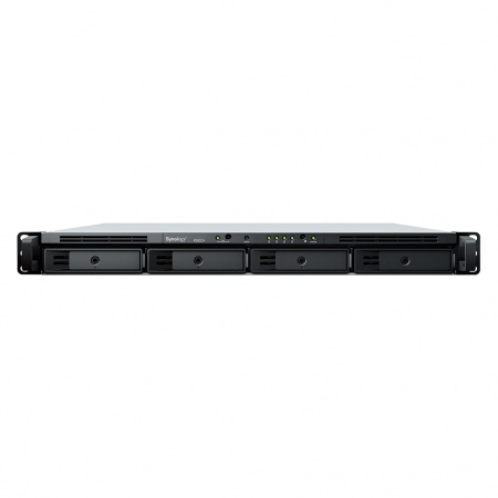 Системы хранения данных Synology 1U/4bay QC 2,2GhzCPU/2Gb(32)/RAID0,1,10,5,6/upto 8HDD (1xRX418)/2xUSB3.2/1eSATA/4GigEth/1xExpslot/iSCSI/2xIPcam/2xRPS/1YW/no rail (id 29321)