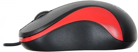 Мышь Оклик 115S черный/красный оптическая 1200dpi USB для ноутбука 3but (711637) (id 56264)