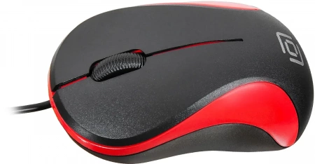 Мышь Оклик 115S черный/красный оптическая 1200dpi USB для ноутбука 3but (711637) (id 56264)