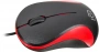Мышь Оклик 115S черный/красный оптическая 1200dpi USB для ноутбука 3but (711637) (id 56264)