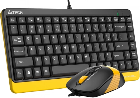 Клавиатура + мышь A4Tech Fstyler F1110 клав:черный/желтый мышь:черный/желтый USB Multimedia (F1110 BUMBLEBEE) (id 39177)