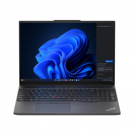 Ноутбук Lenovo ThinkPad E16 G2 Intel Core Ultra 5 125U / 32GB DDR5 / 512GB SSD / 16" WUXGA (1920x1200) IPS, 300 nits, Anti-glare / Intel Graphics / Fingerprint / Thunderbolt 4 / LAN / WiFi / BT / Cam / 47Wh / 65W / BacklitKB / NoOS / Black / 1Y (id 55905)