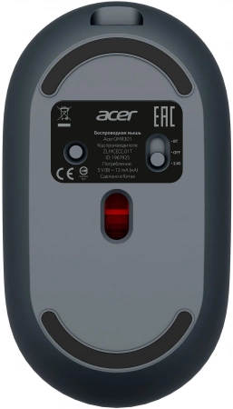 Мышь Acer OMR301 черный оптическая 1600dpi беспров. BT/Radio USB 4but (ZL.MCECC.01T) (id 32272)