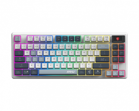 Клавиатура беспроводная Keyboard MSI FORGE GK600 TKL, Wireless, Mechanical Linear Switches, RGB LED, 4000mA/h, Sky (id 35973)