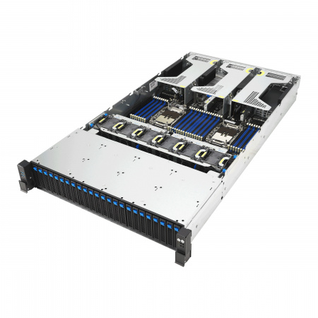 ASUS RS720-E12-RS24G, 2U, 2x LGA4710, 32x DDR5, 24x 2.5 NVME (or 8NVME+16 SATA* SAS*), 2 x M.2 Gen5 x2 (2280 2260)(VROC required for RAID), 6 x PCIe x8 or 3x PCIe x16 + 2 x PCIe x16 + 2 x OCP3.0, 1 x Management Port, 1+1 3200W (id 40394)