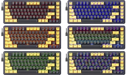 Redragon Механическая клавиатура Elf RU,RGB,фиолет-желтый,гаскет (id 56694)