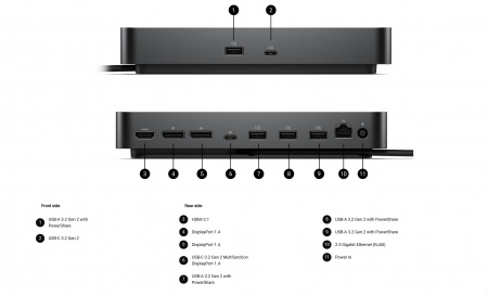 докстанция Dell Dock/ Pro Dock WD25/ 100W (USB-C)/ 2xDP 1.4/ 1xHDMI 2.1/ 2xUSB-C 3.2/ 4xUSB-A/ 1xRJ-45 (без EU кабеля) (id 41632)